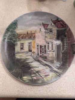 Hand painted hanging art plates