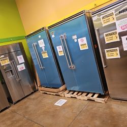 Viking 48 Inch Wide Refrigerator Side By Side Stainless Steel