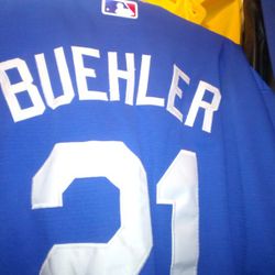 DODGERS 2XL THERMA BASE JACKET & BUELLER MLB HERSEY K