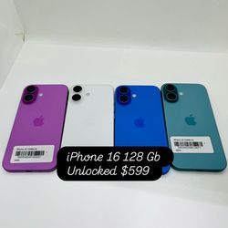📲iPhone 16 128 Gb liberado $599          Diferentes colores