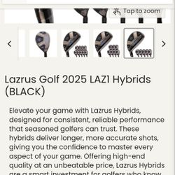 Lazrus Left-Handed Hybrid Set 2H - 6H w/new stand bag