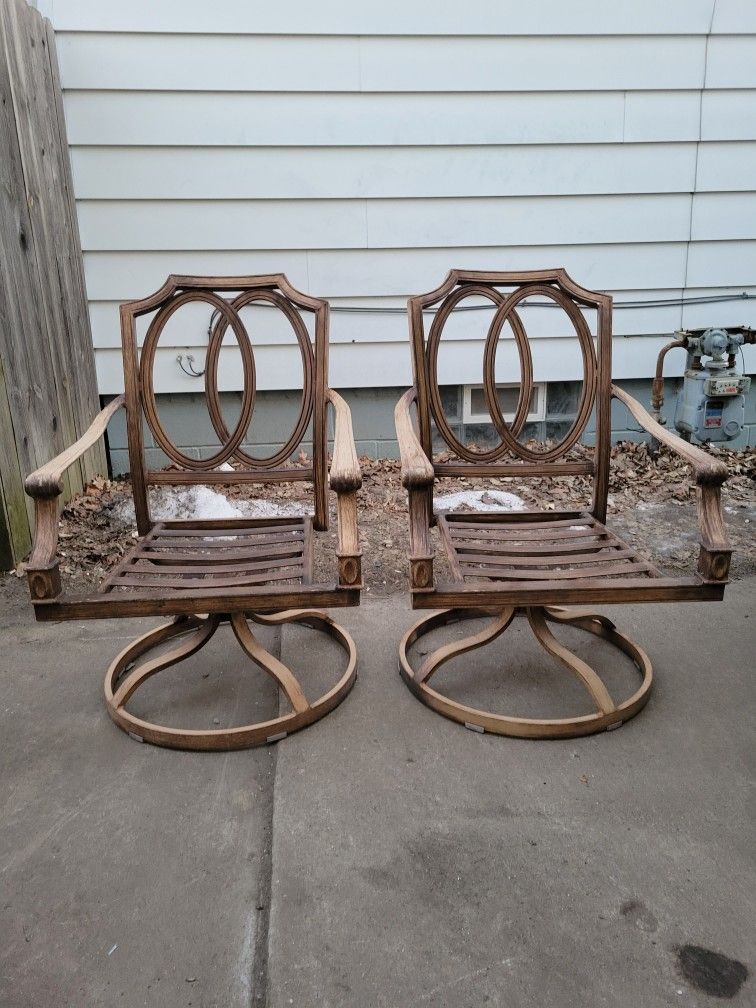 2- ALUMINUM SWIVEL PATIO CHAIRS