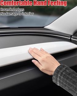 2pcs Model Y Juniper/ Model 3 Highland Dashboard Cover (Matte White) ABS Dashboard cover for Tesla Model Y Juniper 2025-2026 & Tesla Model 3 Highland 