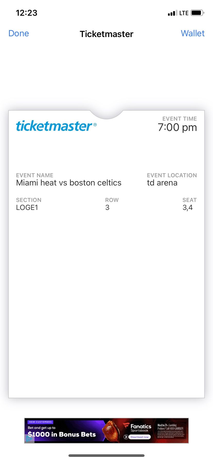 2 Miami Vs Celtics Game Tickets