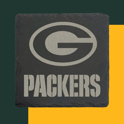 Green Bay 4pc Set Stone Coasters Laser Engraved