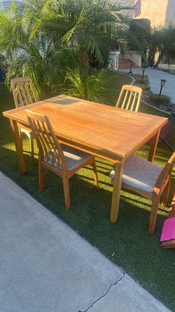 Table and cabinets