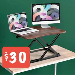 Height Adjustable Desktop by Zinus, Medium (Espresso )