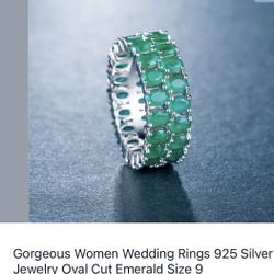 Emerald Ring-9 Sterling silver 925