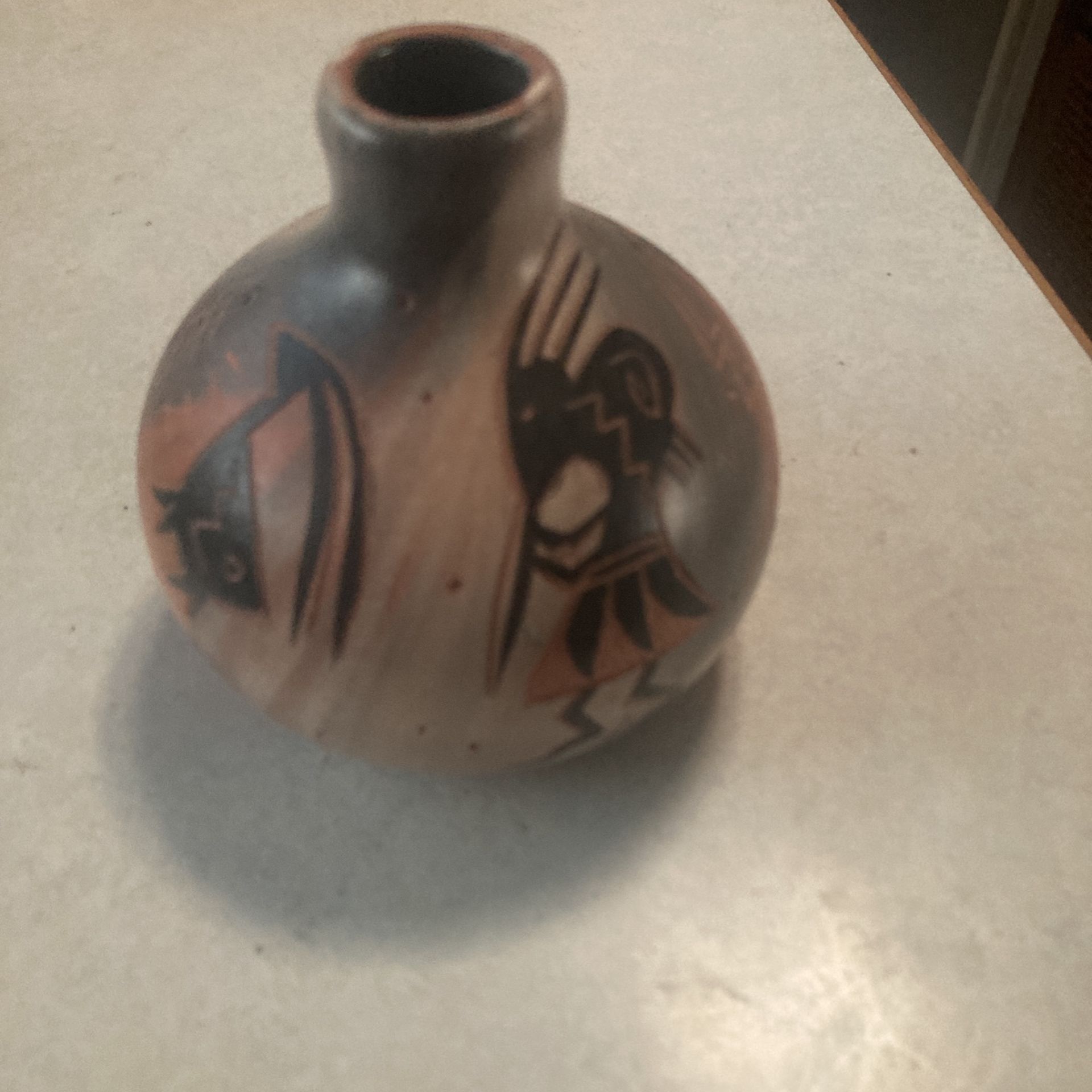 Navajo Hand Painted Pottery, 4”x4”, Signed