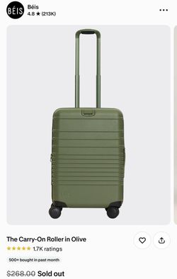 BÉIS The Carry-On Roller in Olive 🫒🧳 NEW STILL IN BOX