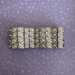 Silver Rhinestone Stretchable Bracelet