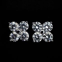 Moissanite Lucky Clover Earrings (New) 