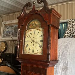 18 th Century 8 Foot Tall Grandfather Clock From England