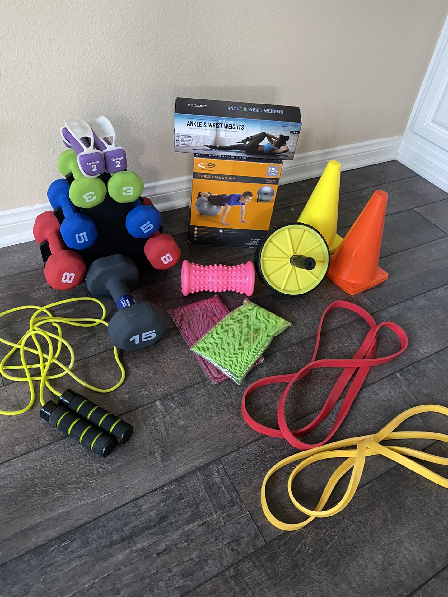 Fitness Equipment and Weights Set