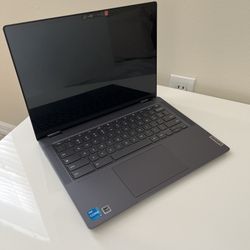 Lenovo - Flex 5i Chromebook Plus Laptop with Gemini - 14" 2K Touchscreen - Intel i3 1315U 2023 - 8GB RAM - 128GB SSD - Storm Grey
