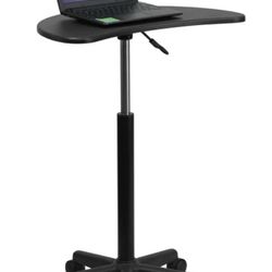 Sit to Stand Mobile Laptop Desk/Speaker's Lectern w Wheel 