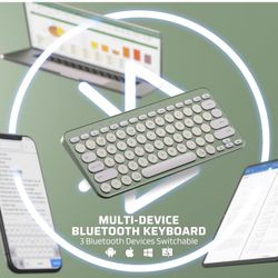 Multi-Device Bluetooth Keyboard, Rechargeable Compact Slim Wireless Keyboards w/ 79 Keys, Low-Profile & Colorful, for PC Laptop MacBook iPad Smartphon
