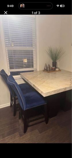 Marble Dining Table with 4 Chairs