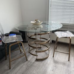 Glass Kitchen Table With 2 Chairs 