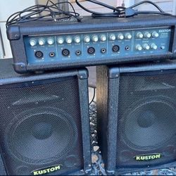 Kustom KPM4080 Powered Mixer And 2 Kustom Audio KSC10 10"