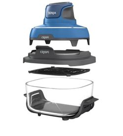 Ninja CRISPi Portable Air Fryer System, Blue, TempWare Glass Containers, 1500W, All-in-One Cooking, Space-Saving Design