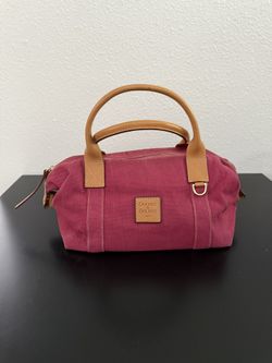 Dooney & Bourke Pink and Tan Satchel with Leather Accents