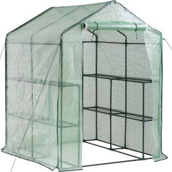Walk-In Garden Greenhouse with 8 Shelves