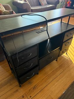 Black tv stand with drawers