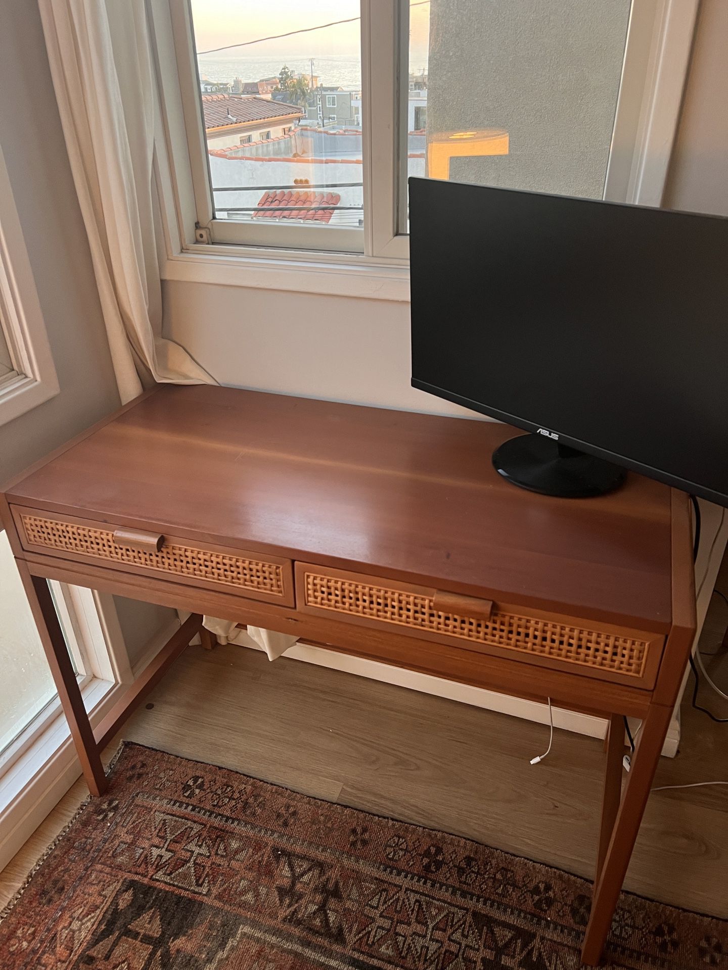 Wood And Cane Desk