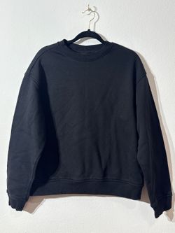 H&M Longline Sweatshirt Sweater Black Used Size: M