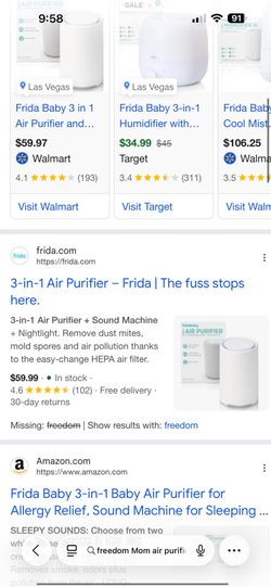 Fridamom air purifier, night light & sound machine