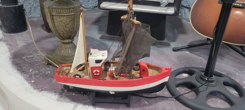 Wood Decorative Fishing Boat