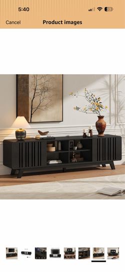 70-Inch TV Stand for TVs up to 80 Inch, Mid-Century Modern Television Stand with Power Outlet