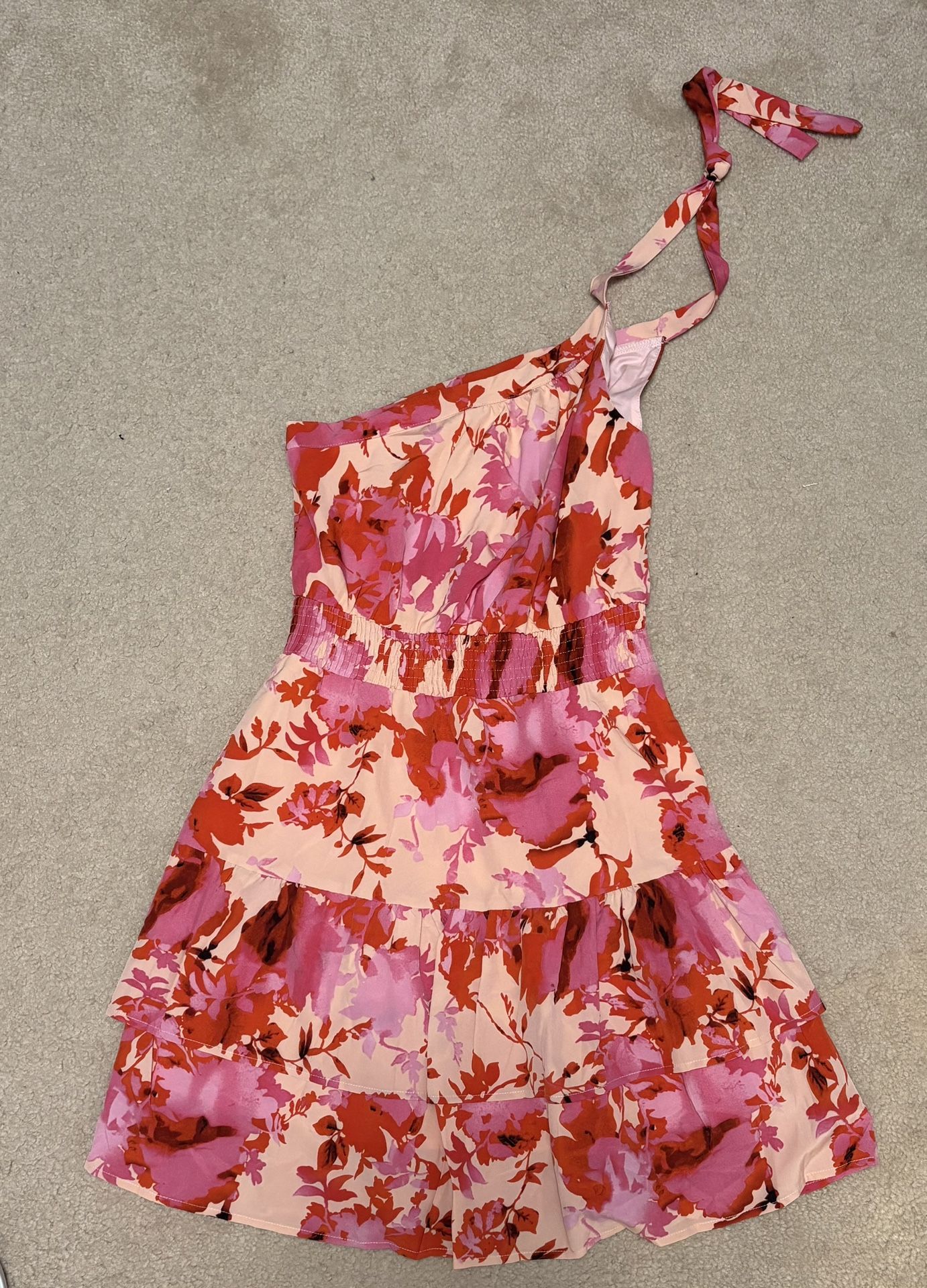 Pretty Garden One Shoulder Dress