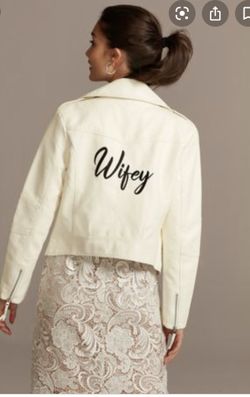 David’s Bridal Wifey Vegan Leather Jacket