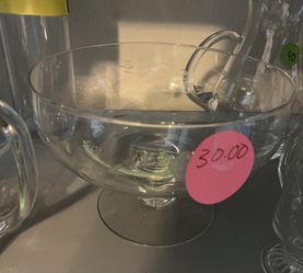 Princess House Heritage large crystal pedestal bowl