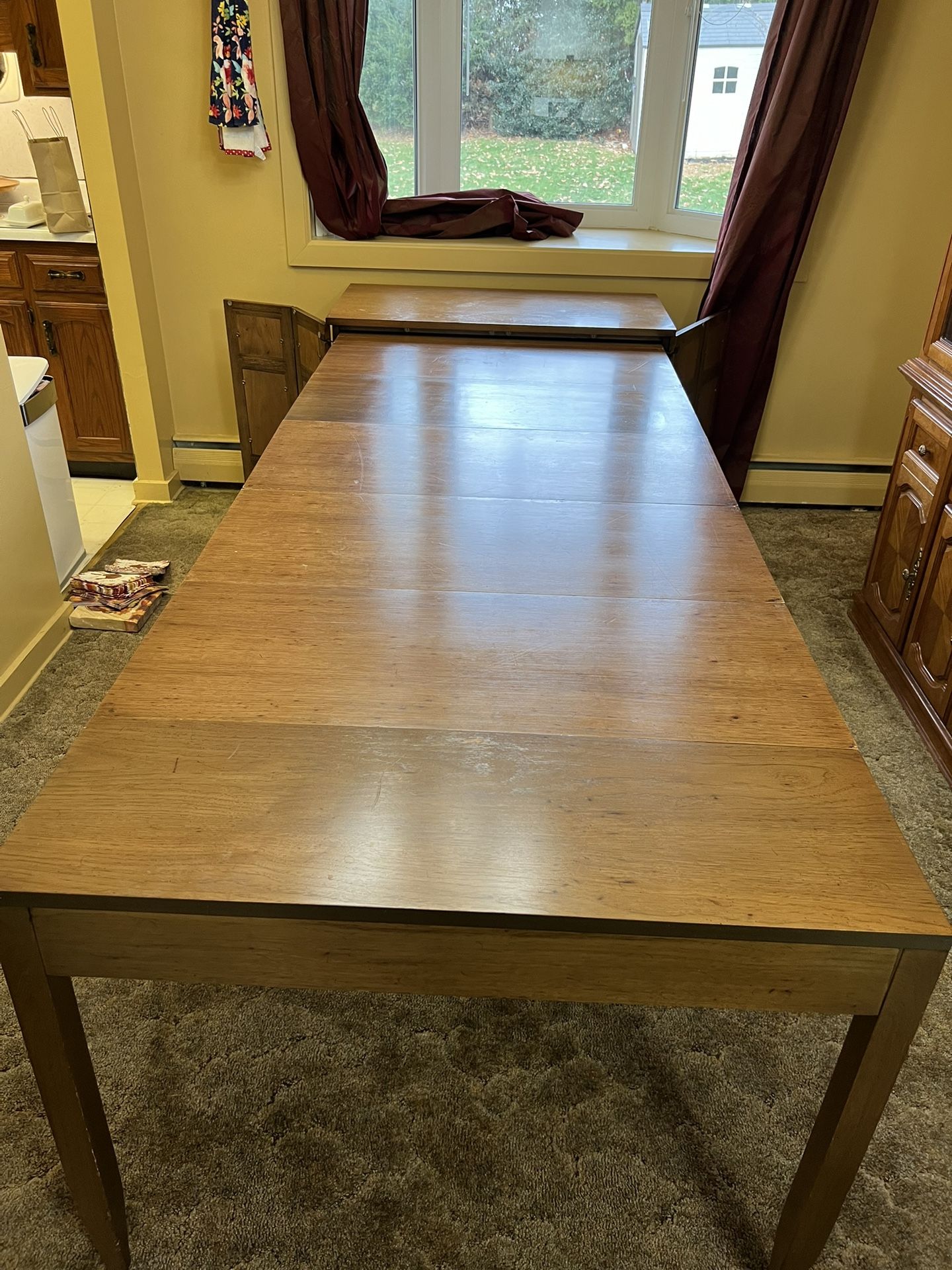 Antique Extensible Extendable Banquet Table