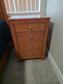 4 drawer wooden nightstand