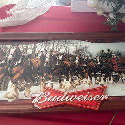 The Bradford Exchange. Clydesdales illuminated stained glass bar sign, 