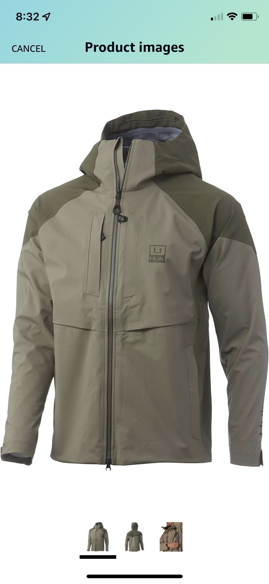 ‘MEDIUM’ HUK Fishing Jacket Waterproof, Rain jacket, Wind Resistant, Water resistant