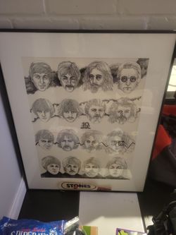 Rolling Stones Framed Portrait Illustration Print