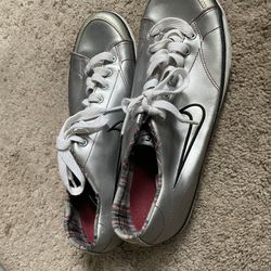 Silver Nikes-8.5