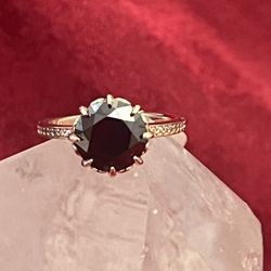 3 CT Black Moissanite Engagement Ring #5.5