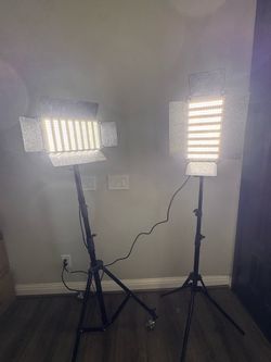 2 LED Video Studio Lights with Tripod Stands