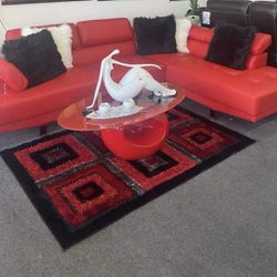 New Red Sectional Sofa Couch 