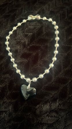 Round Bead Chain Crystal Love Necklace Temperament Cold Wind Heart