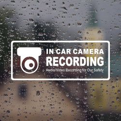 Car Camera Recording Sticker, 2“x 5” Video Surveillance Sign Vehicle Decals, Self-Adhesive Security Warning Sign Removable for Car Vehicle Van Truck
