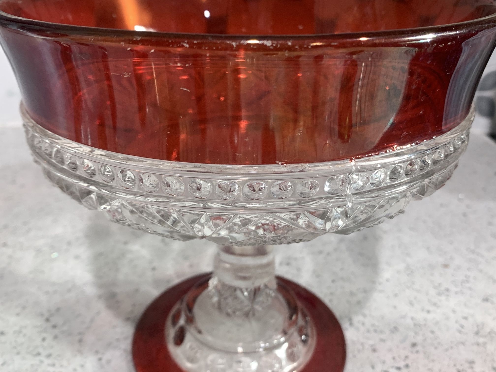 Ruby Red Vintage Compote And Serving Bowls