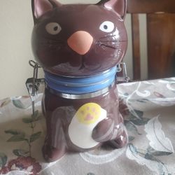 Boston Warehouse Brown Cat Hinged Ceramic JarBoston Warehouse Brown Cat Hinged Ceramic Jar