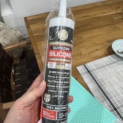 GE Supreme Silicone Caulk for Kitchen & Bathroom - 100% Waterproof Silicone Sealant, 7X Stronger Adhesion, Shrink & Crack Proof - 10 oz Cartridge, Cle